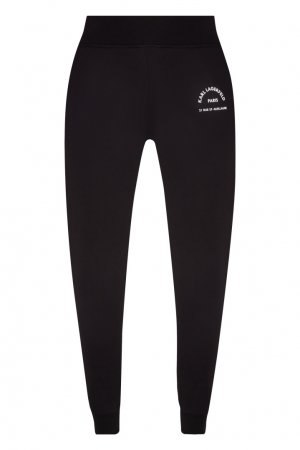 Черные брюки с логотипом Karl Lagerfeld. Цвет: черный