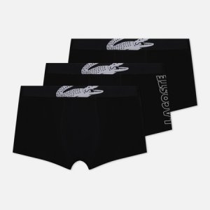 Комплект мужских трусов Underwear 3-Pack Crocodile Print Trunk Lacoste. Цвет: чёрный