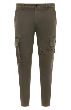Хлопковые брюки-карго Aeronautica Militare. Цвет: хаки