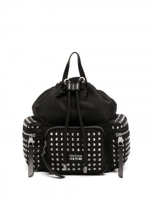 Мини-рюкзак с заклепками Versace Jeans Couture. Цвет: черный