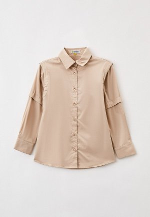 Блуза Smena со съемными рукавами. Цвет: бежевый