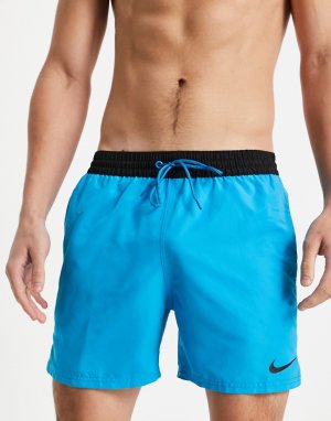 Синие волейбольные шорты длиной 5 дюймов с лентой логотипом-галочкой Digi-Голубой Nike Swimming