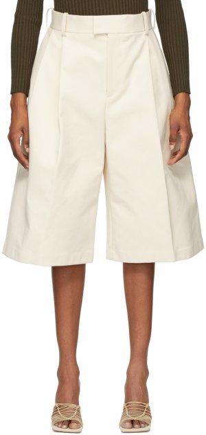 Широкие шорты Off-White из твила Bottega Veneta