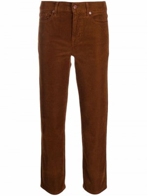 Укороченные вельветовые брюки 7 For All Mankind. Цвет: коричневый