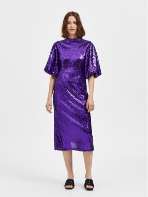 Коктейльное платье стандартного кроя, фиолетовый Selected Femme