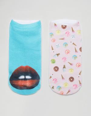 Комплект из 2 пар носков Lips & Donuts 7X. Цвет: мульти