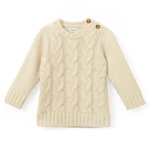 Пуловер из плотного трикотажа с круглым вырезом La Redoute Collections. Цвет: бежевый