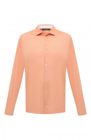 Льняная рубашка Loro Piana. Цвет: оранжевый