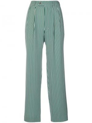Широкие брюки в полоску Roseanna. Цвет: зеленый