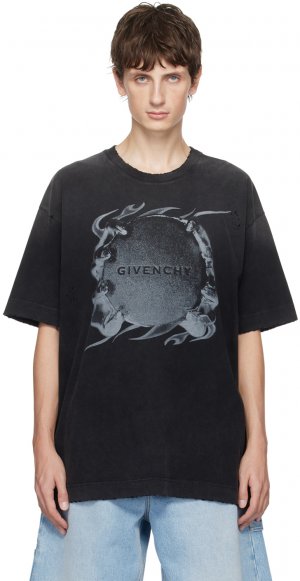 Серая футболка с принтом «кольца» Givenchy