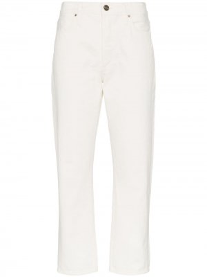 Укороченные прямые джинсы с завышенной талией GOLDSIGN. Цвет: нейтральные цвета