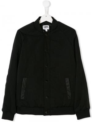 Брендированная куртка-бомбер Karl Lagerfeld Kids. Цвет: черный