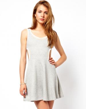 Платье мини с вырезами Pencey Standard. Цвет: серый