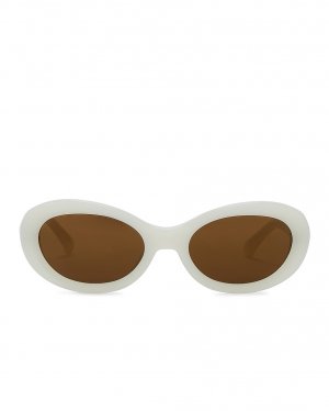 Солнцезащитные очки Oval, белый Dries Van Noten