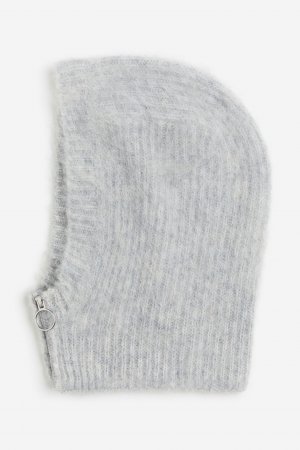 Балаклава Rib-knit Wool-blend, светло-серый H&M