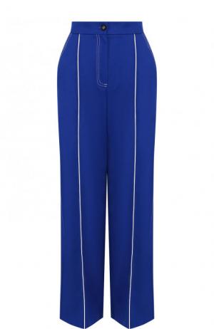Укороченные брюки с контрастной отделкой и карманами Walk of Shame. Цвет: синий