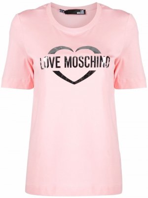 Logo-print cotton T-Shirt Love Moschino. Цвет: розовый