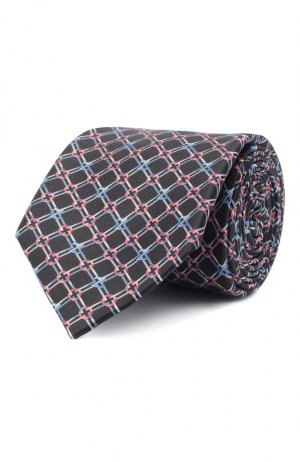 Шелковый галстук Zilli. Цвет: чёрный