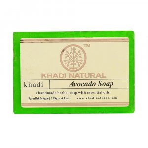 Натуральное мыло ручной работы с Авокадо: для защиты и увлажнения кожи (125 г), Avocado Soap Hand made, Khadi Natural