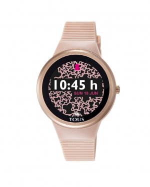 Женские часы Rond Connect из розовой IP-стали с силиконовым ремешком телесного цвета , розовый Tous