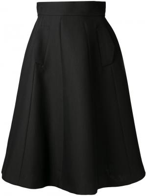 Расклешенная юбка миди А-образного силуэта Martin Grant. Цвет: чёрный