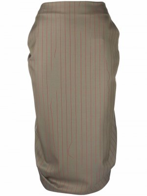 Юбка-карандаш миди в тонкую полоску Vivienne Westwood. Цвет: зеленый