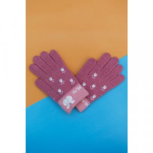 Перчатки , размер 4-6 лет, мультиколор Lucky Bear. Цвет: микс/темно-розовый