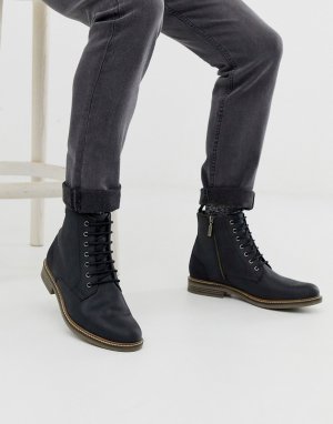 Черные кожаные ботинки с молнией -Коричневый Barbour