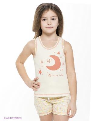 Пижама для девочки Lucky Child. Цвет: молочный, коралловый