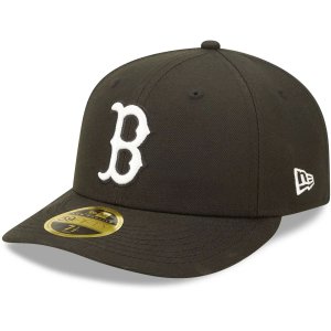 Мужская низкопрофильная шляпа New Era Boston Red Sox черно-белая 59FIFTY