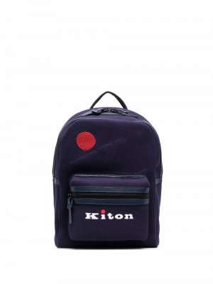 Рюкзак с вышитым логотипом Kiton. Цвет: синий
