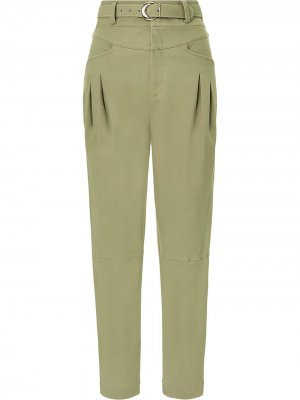 Зауженные брюки Damia с поясом Nicholas. Цвет: зеленый