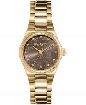 Женские спортивные часы Luxe Hexa Mini золотистого цвета с браслетом из нержавеющей стали, 28 мм , золотой Olivia Burton
