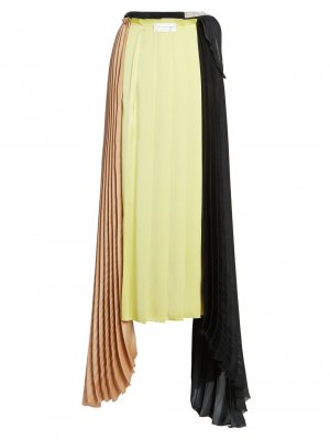 Плиссированная асимметричная макси-юбка , черный Victoria Beckham