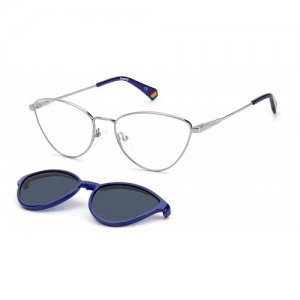 Солнцезащитные очки  PLD 6157/CS 807 M9 6LB C3, серый, серебряный Polaroid. Цвет: синий