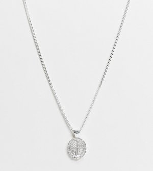 Ожерелье из стерлингового серебра с подвеской-медальоном в виде герба -Серебристый Chained & Able