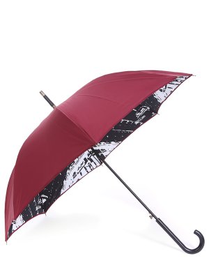 Зонт-трость с принтом POLLINI. Цвет: бордовый