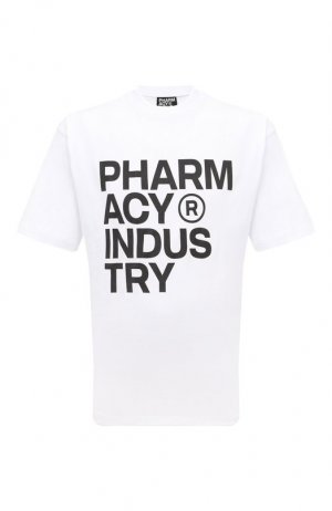 Хлопковая футболка Pharmacy Industry. Цвет: белый