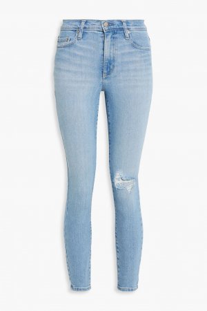 Культовые укороченные потертые джинсы скинни с высокой посадкой , синий Nobody Denim