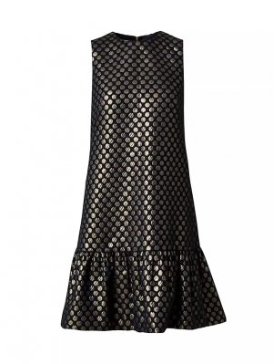 Жаккардовое платье прямого кроя с эффектом металлик в горошек , черный Akris Punto