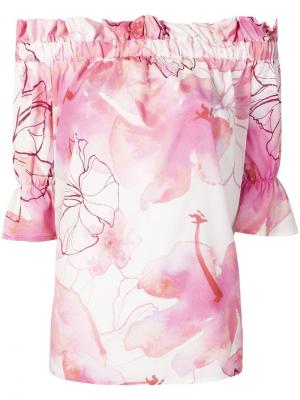 Блузка с открытыми плечами Ballantyne. Цвет: розовый