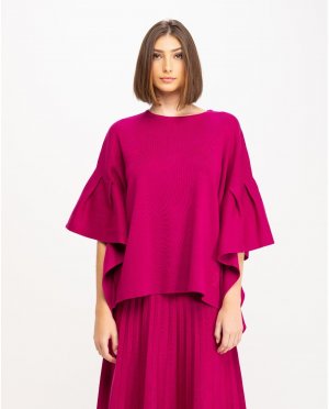 Женский свитер оверсайз в стиле пончо , розовый Niza. Цвет: розовый