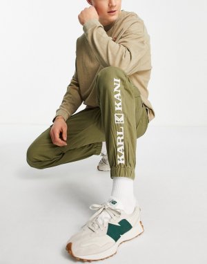 Темно-зеленые брюки карго в стиле ретро с эффектом потертости от комплекта -Зеленый цвет Karl Kani
