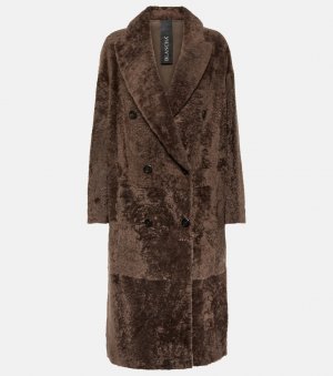 Двубортное пальто из дубленки , коричневый Blancha