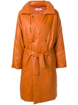 Объемное двубортное пальто Marios. Цвет: жёлтый и оранжевый