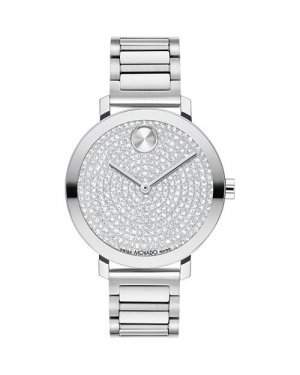 Часы BOLD Evolution 2.0 с хрустальным циферблатом, 34 мм , цвет Silver Movado
