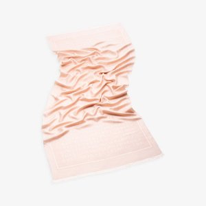 Палантин из шерсти и шелка с фирменным узором Lettere Maxi, розовый BVLGARI
