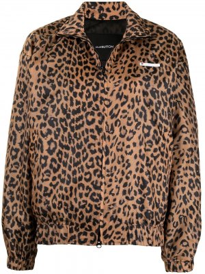 Куртка с длинными рукавами и леопардовым принтом pushBUTTON. Цвет: коричневый