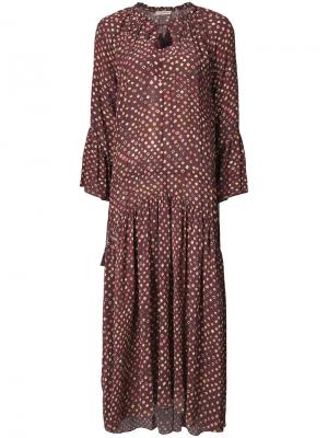 Длинное платье с принтом Ulla Johnson. Цвет: коричневый