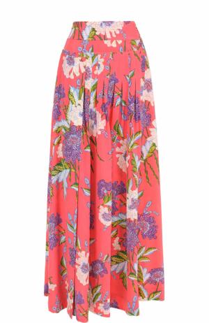 Шелковая юбка-макси с цветочным принтом Diane Von Furstenberg. Цвет: розовый